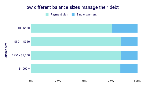 How different balance sizes manage their debt How different balance sizes manage their debt